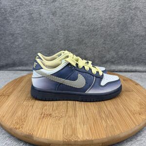 Nike Dunk Low Shoes Boys Size 11 Blue Yellow Comic Style Sneakers FQ8355-491